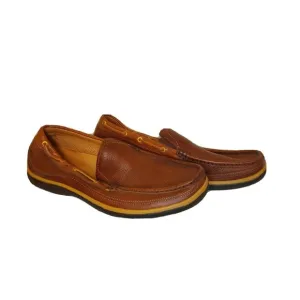 Tommy Bahama Men's Boat Shoes Slip-on Size 12 Brown Leather Loafers.