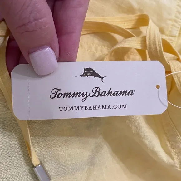 Tommy Bahama New Size 0 Two Palms 5 inch Drawstring Linen Shorts in Soft Yellow