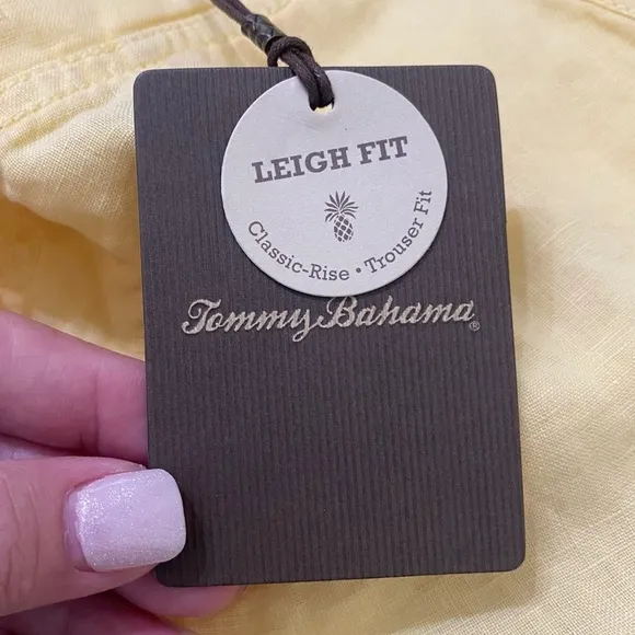 Tommy Bahama New Size 0 Two Palms 5 inch Drawstring Linen Shorts in Soft Yellow
