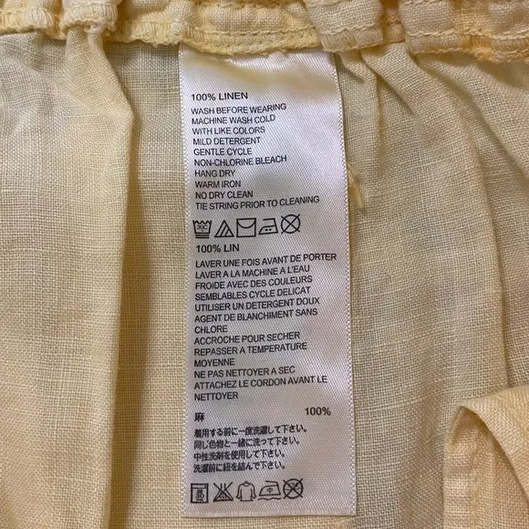 Tommy Bahama New Size 0 Two Palms 5 inch Drawstring Linen Shorts in Soft Yellow