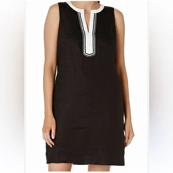 Tommy Bahama NWT Size M Two Palms black Linen Shift Dress
