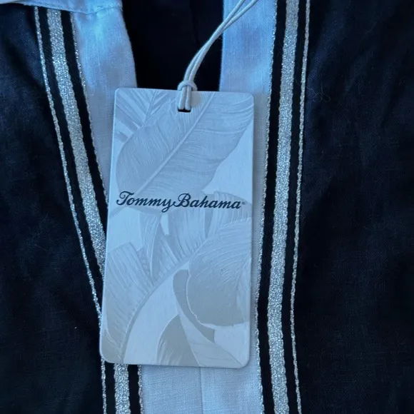 Tommy Bahama NWT Size M Two Palms black Linen Shift Dress