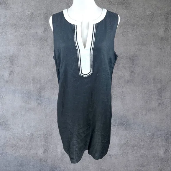 Tommy Bahama NWT Size M Two Palms black Linen Shift Dress