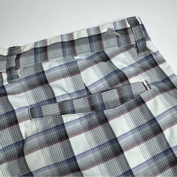 Tommy Bahama Plaid Stretch Shorts Preppy Classic Nautical Coastal Beach Bum Golf