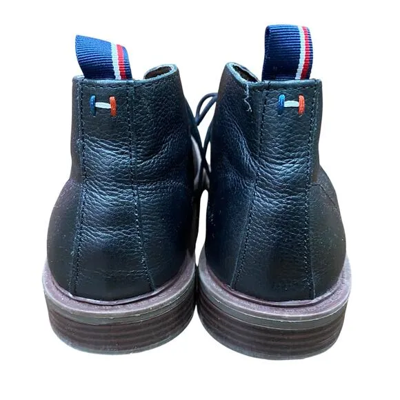 Tommy Hilfiger Chukka Boots Men’s Shoe Size 9 Black Leather Lace Up Ankle Boots
