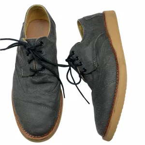 TOMS Brogue Gray Fabric Wingtip Oxford Lace Up Mens Dress Shoes US 11.5 EUC