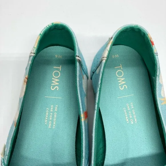 Toms W Classic Alpargata Flats 6 Blue Glow Swimmer