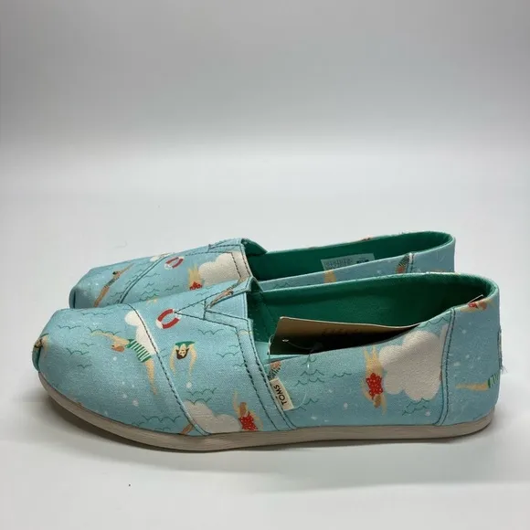 Toms W Classic Alpargata Flats 6 Blue Glow Swimmer