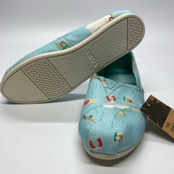 Toms W Classic Alpargata Flats 6 Blue Glow Swimmer