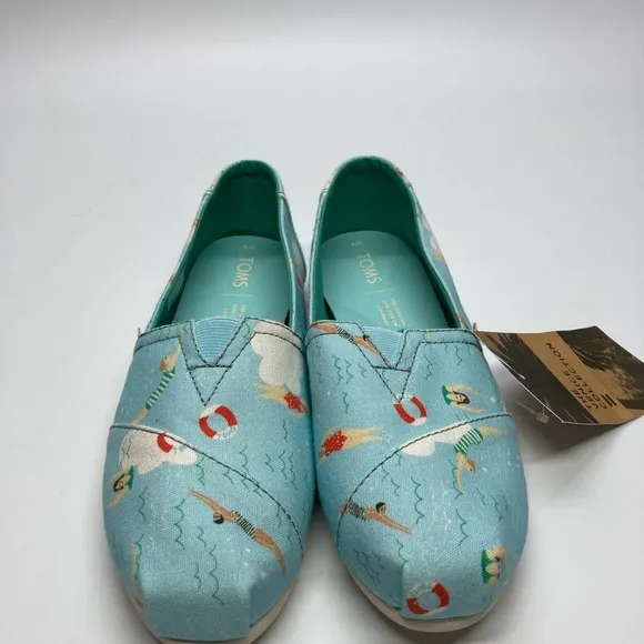 Toms W Classic Alpargata Flats 6 Blue Glow Swimmer