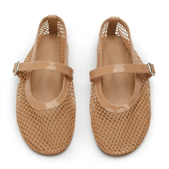 Tony Bianco Mia Mesh Flats - Skin Patent