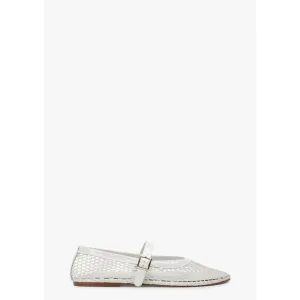 Tony Bianco 'Mia' White Patent Leather &amp; Mesh Flats Size 9.5