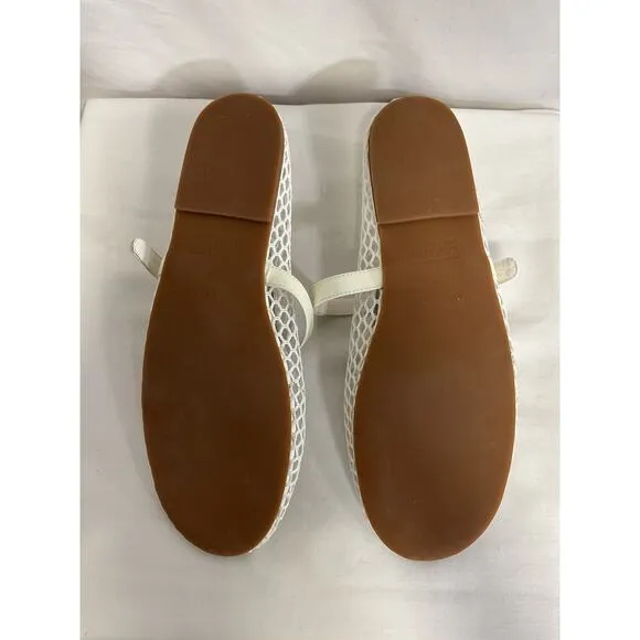 Tony Bianco 'Mia' White Patent Leather &amp; Mesh Flats Size 9.5
