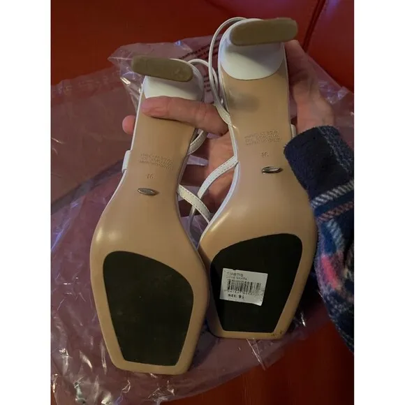 Tony Bianco X REVOLVE Womens 9.5 White Curtis Dove Nappa Sandal Heel Shoes New