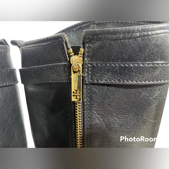 Tori Burch Brent Padlock Leather Riding Boots