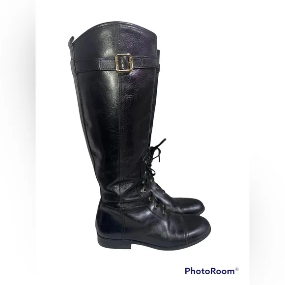 Tori Burch Brent Padlock Leather Riding Boots
