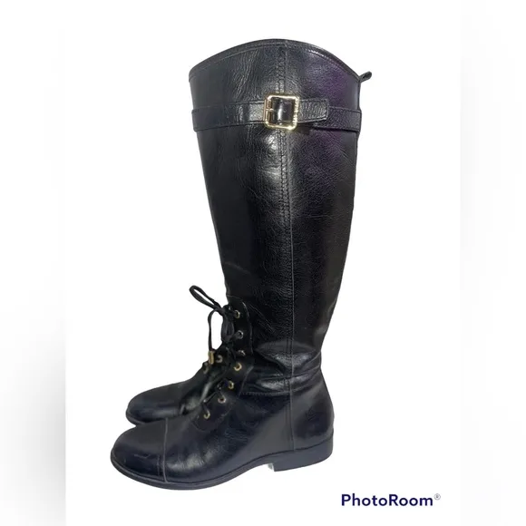 Tori Burch Brent Padlock Leather Riding Boots