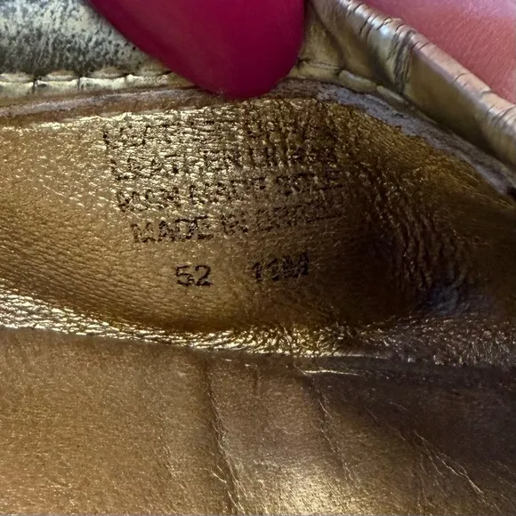 TORY BURCH 11 Verbena Metallic Luxe Snake Embossed Leather Cap Toe Ballet Flats
