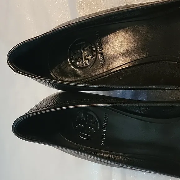 Tory Burch Black Natalya Mid Wedges Women's Size 9.5