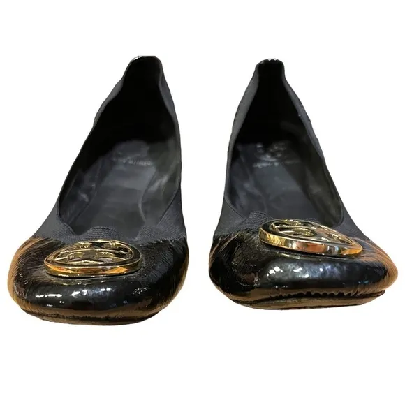 TORY BURCH Black Patent Leather Caroline Ballet Flats Size 8​​​​​