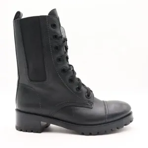 Tory Burch Broome Lace Up Black Leather Combat Boots‎ Womens Size 6M US