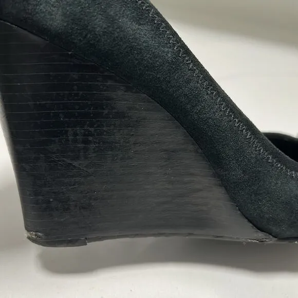 Tory Burch Closed Toe Suede Wedges - 9.5