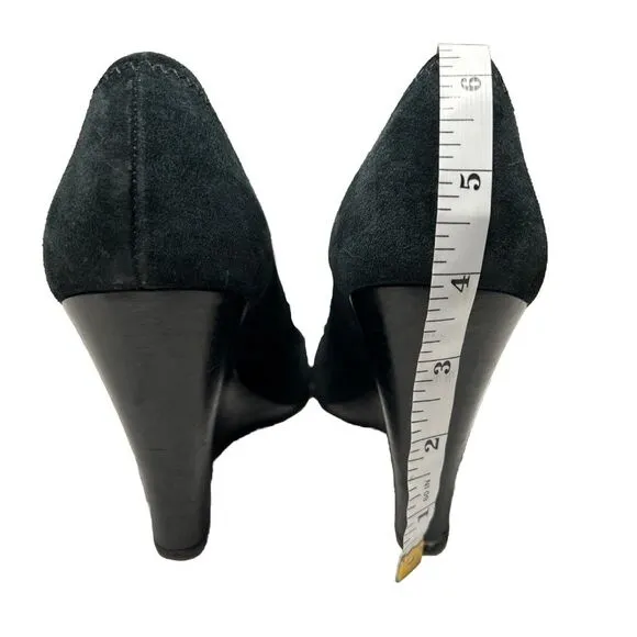 Tory Burch Closed Toe Suede Wedges - 9.5