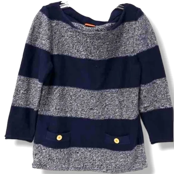 Tory BURCH Cotton &amp; Merino Wool Knit Nautical Stripped Sweater Size Large