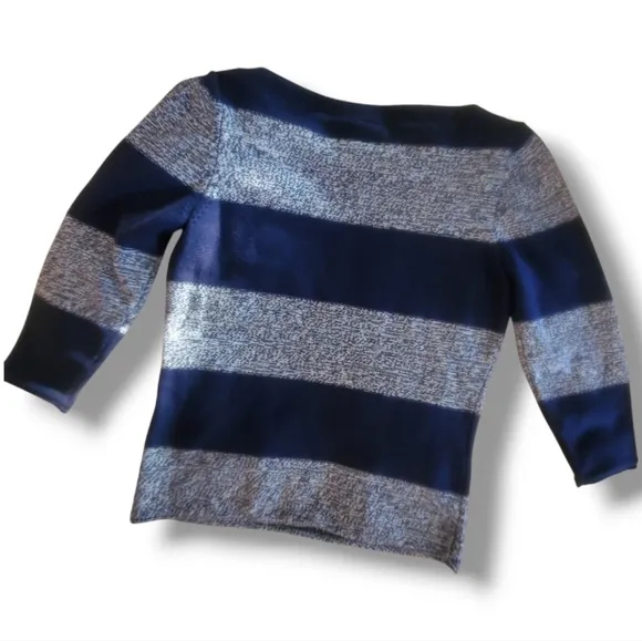 Tory BURCH Cotton &amp; Merino Wool Knit Nautical Stripped Sweater Size Large