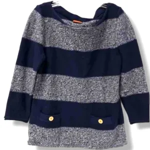 Tory BURCH Cotton &amp; Merino Wool Knit Nautical Stripped Sweater Size Large