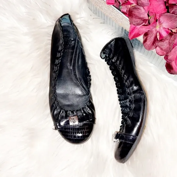 TORY BURCH Croc Cap Toe Flat
