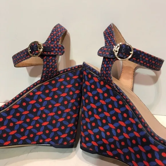 Tory Burch Haven Canvas Platform Sandal Wedges