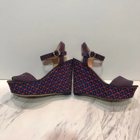 Tory Burch Haven Canvas Platform Sandal Wedges