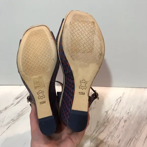 Tory Burch Haven Canvas Platform Sandal Wedges