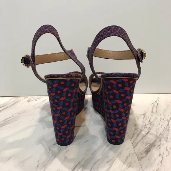 Tory Burch Haven Canvas Platform Sandal Wedges