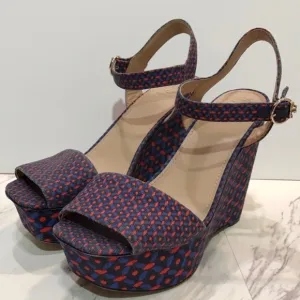 Tory Burch Haven Canvas Platform Sandal Wedges