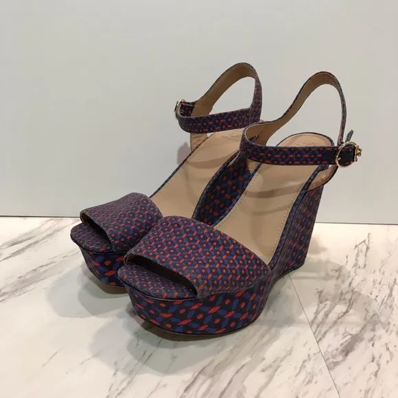 Tory Burch Haven Canvas Platform Sandal Wedges