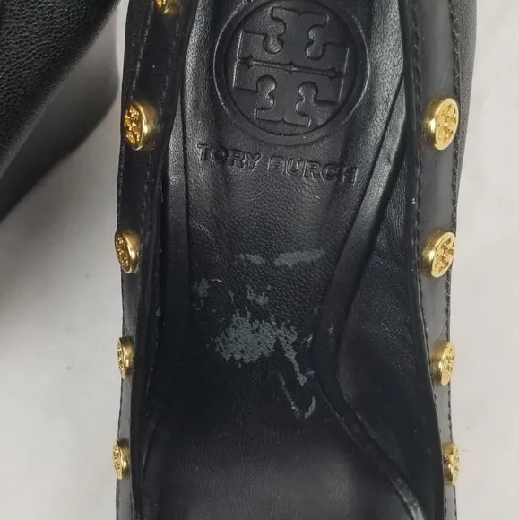 Tory Burch Leather Peep Toe Wedges size 7 M