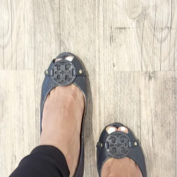 Tory Burch Lizard Print Leather Wedges - Size US 9