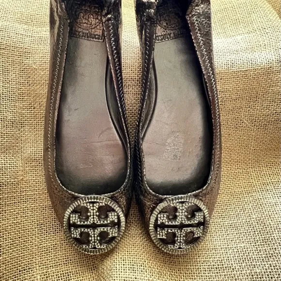 TORY BURCH Metallic Ballet flats Size 8-1/2