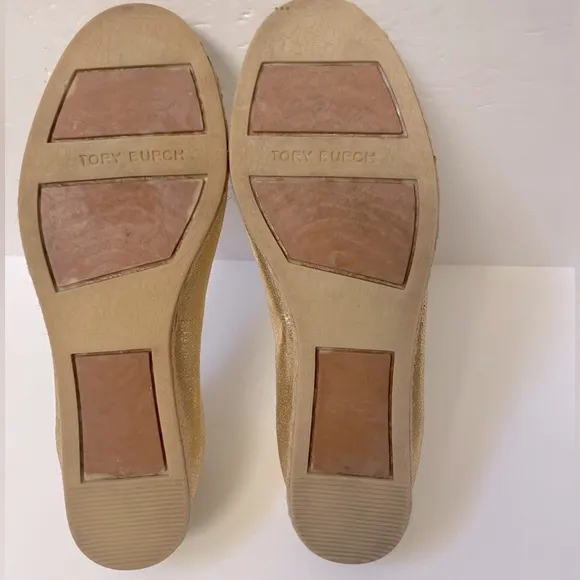 Tory Burch Reva Gold Ballet Flats Sz 6