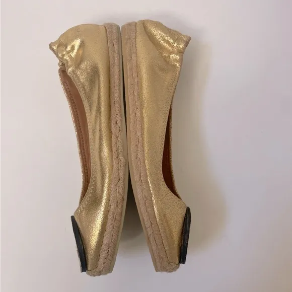 Tory Burch Reva Gold Ballet Flats Sz 6