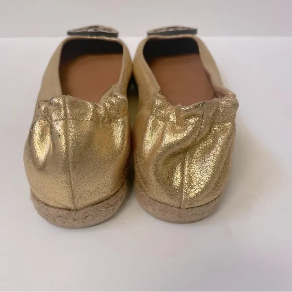 Tory Burch Reva Gold Ballet Flats Sz 6