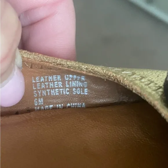 Tory Burch Reva Gold Ballet Flats Sz 6