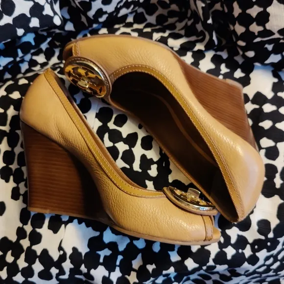 Tory Burch Selma Peep Toe Wedges