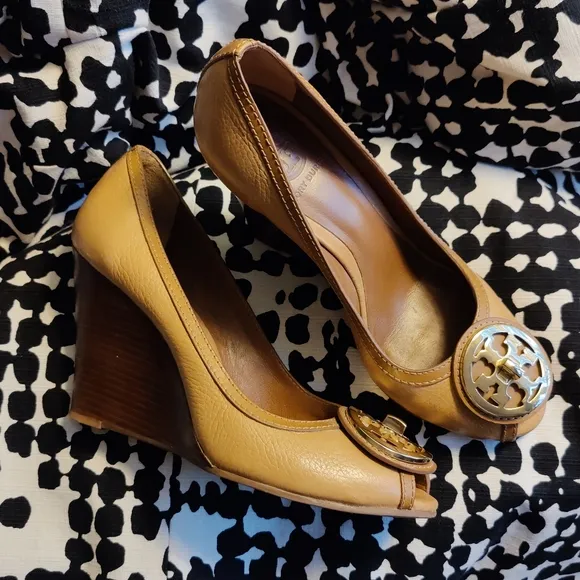 Tory Burch Selma Peep Toe Wedges
