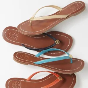 TORY BURCH Terra Thong Flip-Flop Sandals in Nude Beige Taupe | 6