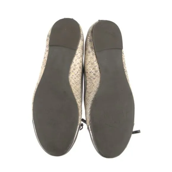 Tory Burch womens size 5.5 Snake Print Flats animal print‎ casual designer