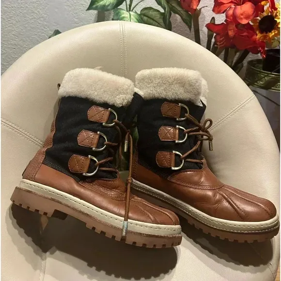 Tory Burch Wool Colorblock Pattern Lace-Up Boots women’s size 10M/40