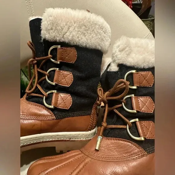 Tory Burch Wool Colorblock Pattern Lace-Up Boots women’s size 10M/40